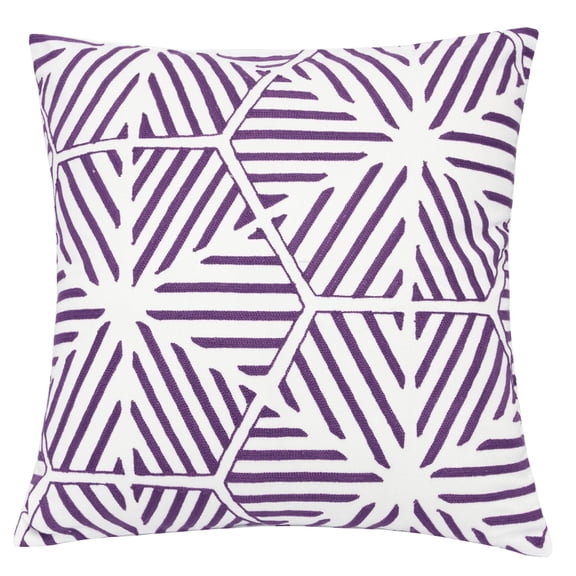 Lilly Purple Abstract Polyester 20 in. x 20 in. Throw Pillow