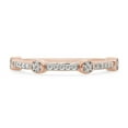 thumbnail image 2 of 1/8 Carat Round Cut Lab Created Moissanite Diamond Station Wedding Band Ring In 14K Rose Gold Over Sterling Silver Jewelry For Women (G-H Color, VVS1 Clarity, 0.12 Cttw)-8.5, 2 of 7