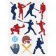 thumbnail image 1 of Plantilla de jugador de béisbol de 30x20 cm (12x8 pulgadas), plantilla reutilizable de plástico con diseño deportivo para pintar, plantilla para manualidades artísticas., 1 of 7