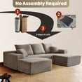thumbnail image 4 of Wiilayok 107" Cloud Sectional Sofa with 1 Ottoman,Modern Minimalist Upholstered Couches,Oversized Boneless Comfort U Shaped Sofa for Living Room,Deep Seat Corner Couch,Brown (Plush Corduroy Fabric), 4 of 7