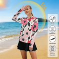 thumbnail image 5 of FORMRS Womens Long Sleeve Shirts UPF 50+ Sun Protection Quick Dry Fishing Hiking Tops, Size S-2XL, Pink and Red Flowers, 5 of 8