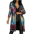 thumbnail image 2 of BSDJILFG Sequin Jackets for Women 3/4 Sleeve Glitter Sparkly Cardigan Long Sleeve Duster Jackets for Gown Party sequin blazer, 2 of 8