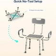 thumbnail image 5 of Bluelog Shower Chair, Height Adjustable Shower Bench with Thickened Frame for Elderly and Disabled, 300lbs Capacity, 5 of 8