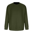 thumbnail image 4 of KeShDi Long Sleeve Shirts for Men Flannel Shirt Men Casual Fashion Solid Round-Neck Pullover Long Sleeve Sweatshirt Army Green L, 4 of 5