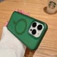 thumbnail image 4 of TECH CIRCLE Matte Case for Apple iPhone 14 6.1 inch (2022) ,Built in Magnet Compatible with MagSafe Charger,Anti-fall Translucent Frosted PC Magnetic Slim Fit TPU Border Phone Case,Armygreen, 4 of 11