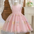 thumbnail image 4 of Cowsor Baby Girl Flower Embroidery Tulle Dress Elegant Toddler Birthday Party Dresses, 4 of 7