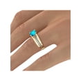 thumbnail image 6 of Blue Topaz 5.20 ctw Ring with Diamonds 14K Yellow Gold Bridge Channel set Princess, 6 of 7