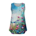 thumbnail image 3 of Drses Women Plus Size Camisole Floral Tie-Dye Tops V Neck T-Shirts Button up Tunic Casual Flowy Pleats Tanks Blouses, 3 of 4