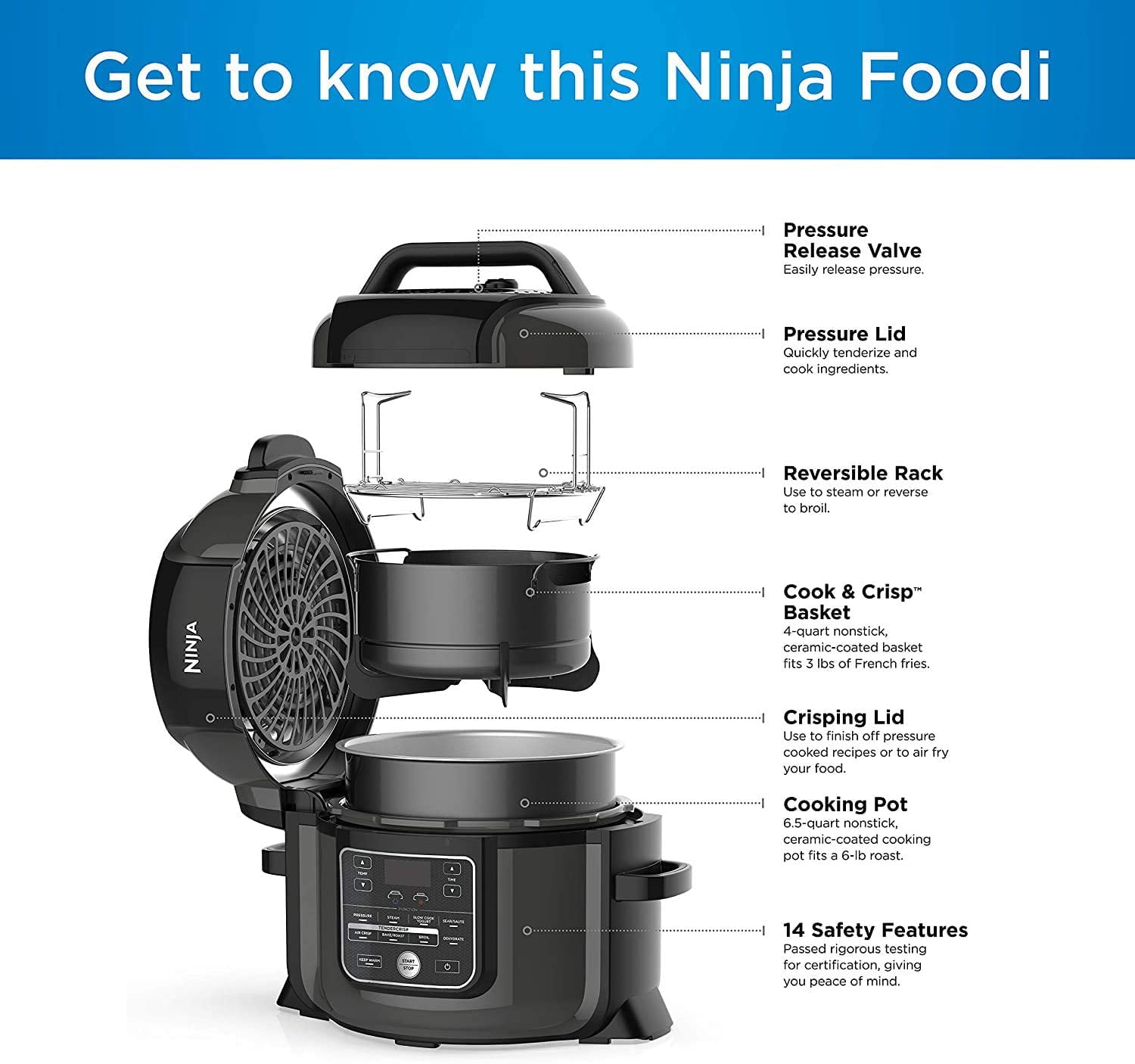 Restored Ninja Foodi 10-in-1 8-quart XL Pressure Cooker Air Fryer  Multicooker, Stainless, OS400 [Refurbished] 
