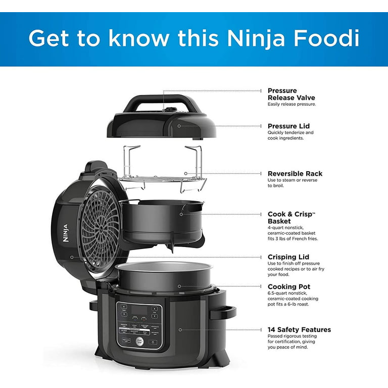 Restored Ninja Foodi 8in1 MultiCooker Pressure Cooker and Air Fryer 6.5  Quart (Refurbished) 