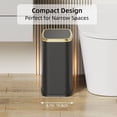 thumbnail image 3 of KSSKSS 2.1 Gallon/8L Stainless Steel Bathroom Trash Can with Swing Lid, Silent Garbage Can for Bathroom, Bedroom, Office,Living-Room (Black), 3 of 8