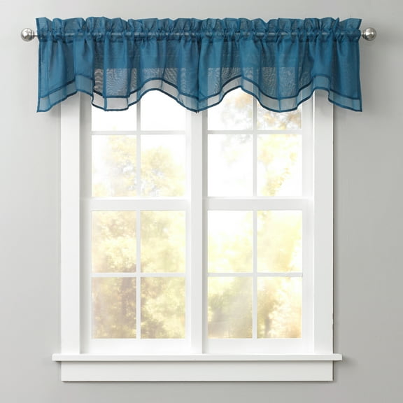 BrylaneHome BH Studio Sheer Voile Layered Valance