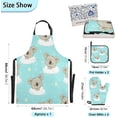 thumbnail image 3 of Kigai Blue Cute Koala Oven Mitts and Pot Holders with Chef Apron,Set of 5 Heat Resistant Kitchen Gloves and Silicone Non-Slip Potholders Adjustable Neck Buckle Chef Apron, 3 of 6