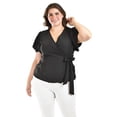 thumbnail image 4 of Blusa manga mariposa Roman Fashion /Tallas Extras, 1840 (Negro) negro 42, 4 of 6