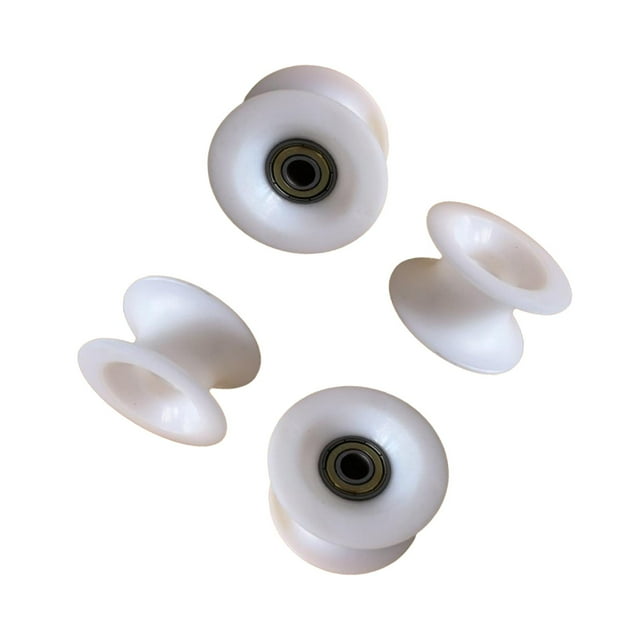 S SERENABLE 4 Pcs Roulements de Machine à Ramer Roues de Machine à Ramer Poulie Facile à Installer Accessoire Entraînement de Force pour Exercice de Mise en Forme Blanc