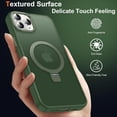 thumbnail image 5 of Magnetic for iPhone 11 Pro Max Case with Ring Stand, [10 FT Drop Protection] [Velvety Touch] Slim Translucent Matte Back Shockproof Phone Case for iPhone 11 Pro Max 6.5'', Midnight Green, 5 of 14