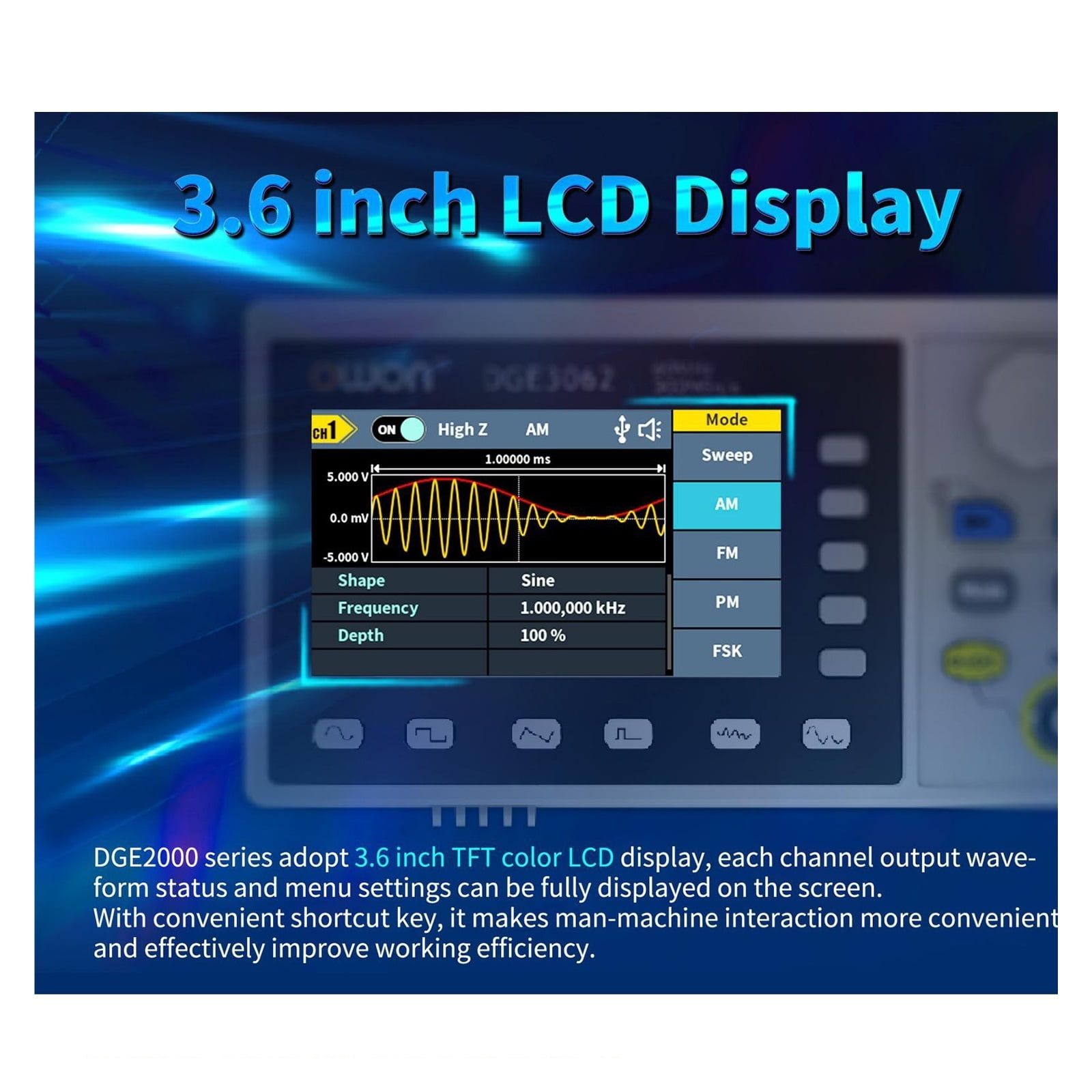300MSa/s Arbitrary Waveform Generator 35MHz / 70Mhz Dual Channels Digital Oscilloscope ,Professional Designed