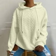 thumbnail image 2 of cfhntfmh Winter Clothing for Women Hoodies Sweatshirt Long Sleeve Oversized Pullover Drawstring Textured Casual Pullover Tops, 2 of 6