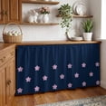 thumbnail image 3 of Pink Flower Cabinet Curtain 32"Wx55"L, Dustproof Pantry Door Curtain with Self Adhesive Tape, Japanese Style Floral Navy Blue Tall Storage Cover Privacy Drape for Bathroom Kitchen Laundry Room, 3 of 9