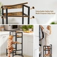 thumbnail image 5 of G TALECO GEAR Kitchen Step Stool for Toddler, Toddler Tower for Kids, 3-in-1 Wooden Stool with Safety Rail, Height Adjustable Iron-Frame , Brown, 5 of 9