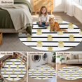 thumbnail image 5 of Pineapple Round Area Rug 3Ft Washable Small Circle Rugs for Kitchen Entryway, Modern Abstract Yellow Fruits Stripes Non-Slip Carpet Floor Mats Indoor Outdoor Carpet Runner Aesthetic Home Decor, 5 of 8