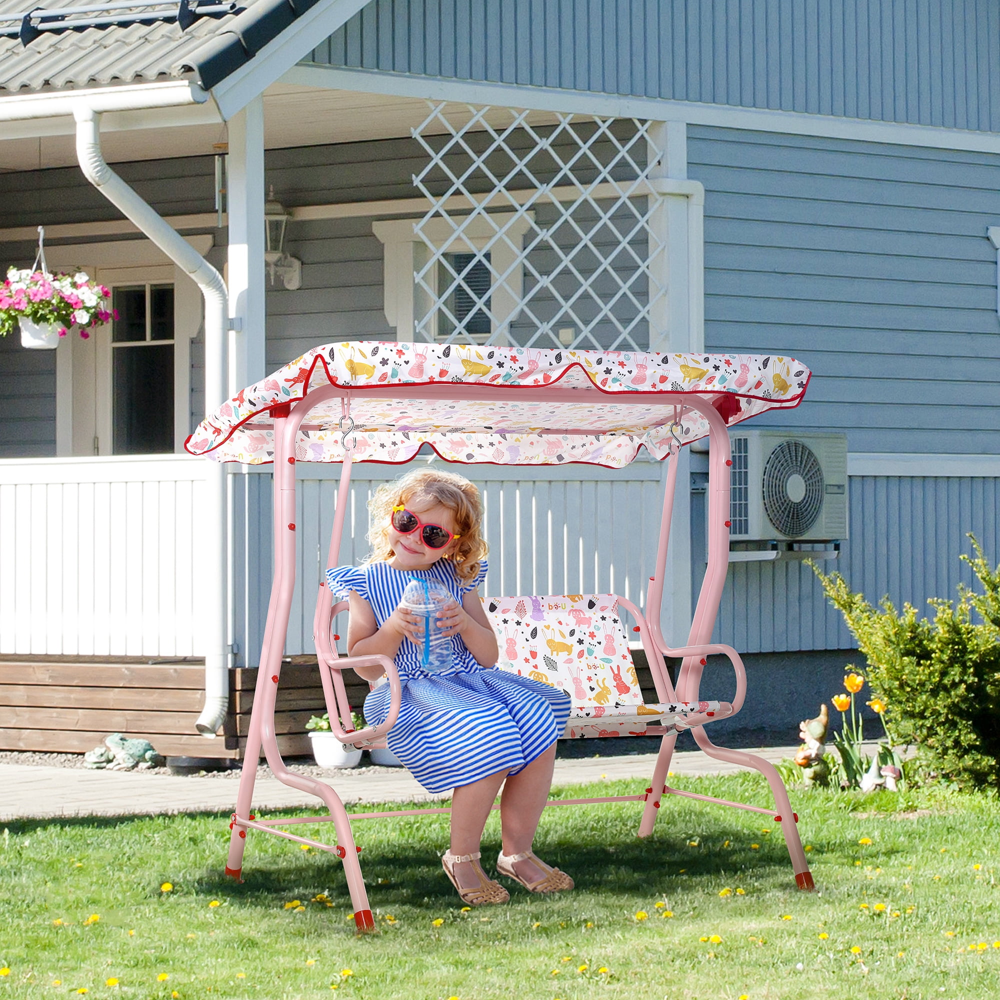 Kids garden swing bench new arrivals