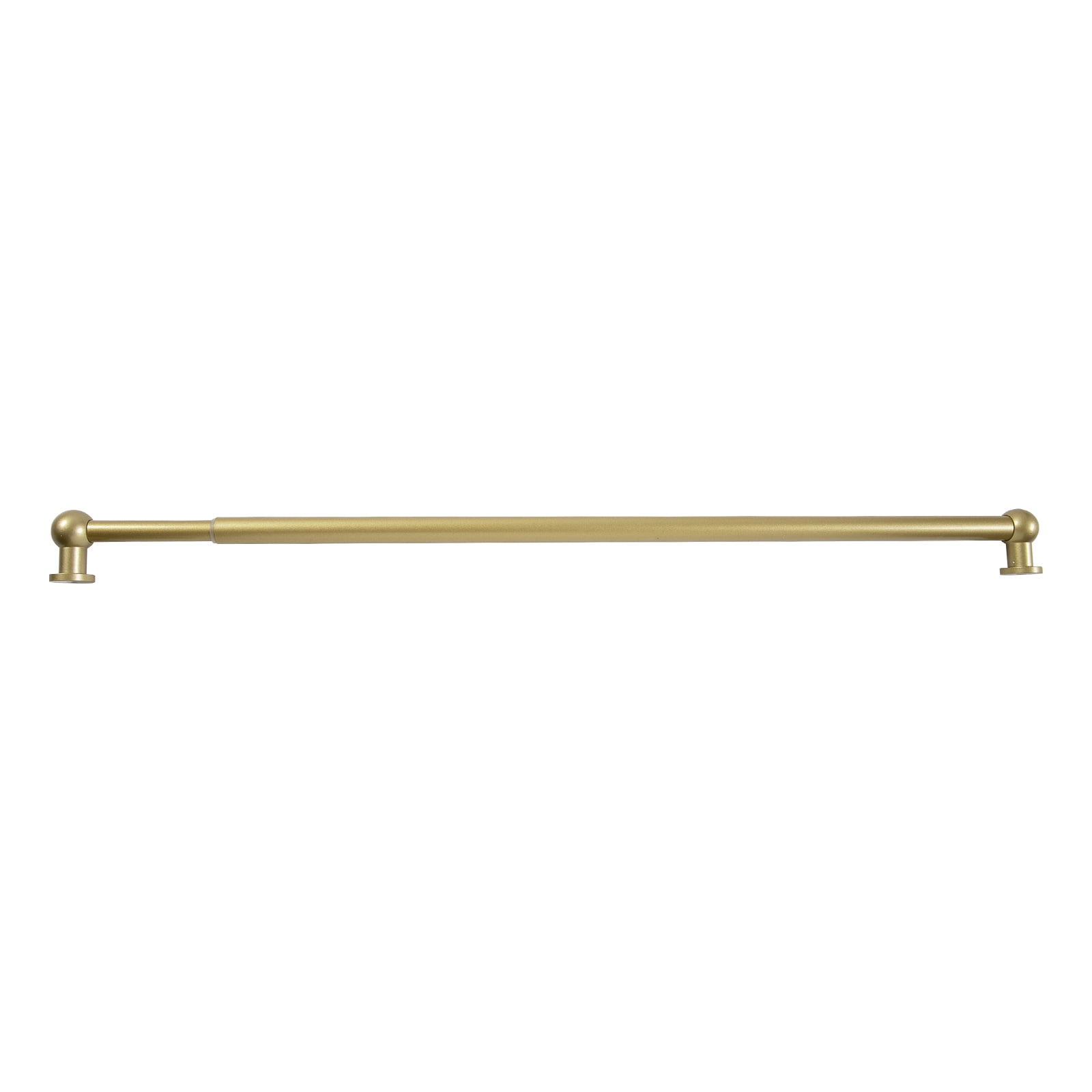 TWOPAGES 18" to 28" Adjustable Gold Cafe Curtain Rod with Rings for Kitchen Bedroom French Door