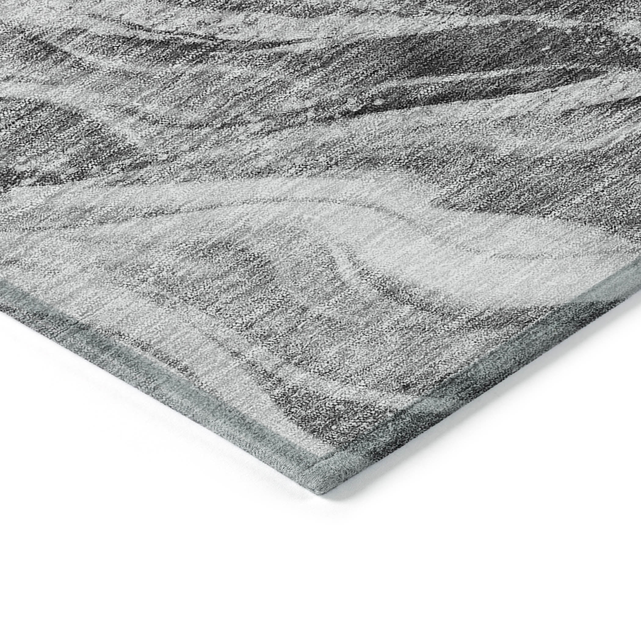 Addison Rugs Chantille Indoor/Outdoor Transitional Waves Gray Washable Round Rug, 8' x 8'