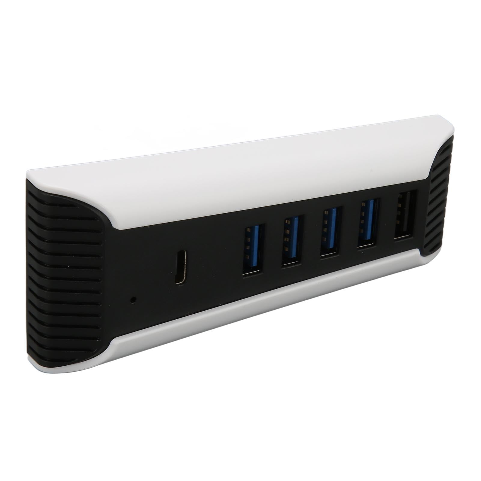 USB High Speed Expansion Hub, Portable USB Hub 5 Port ABS 1x USB C Plug and Play  for Game Console