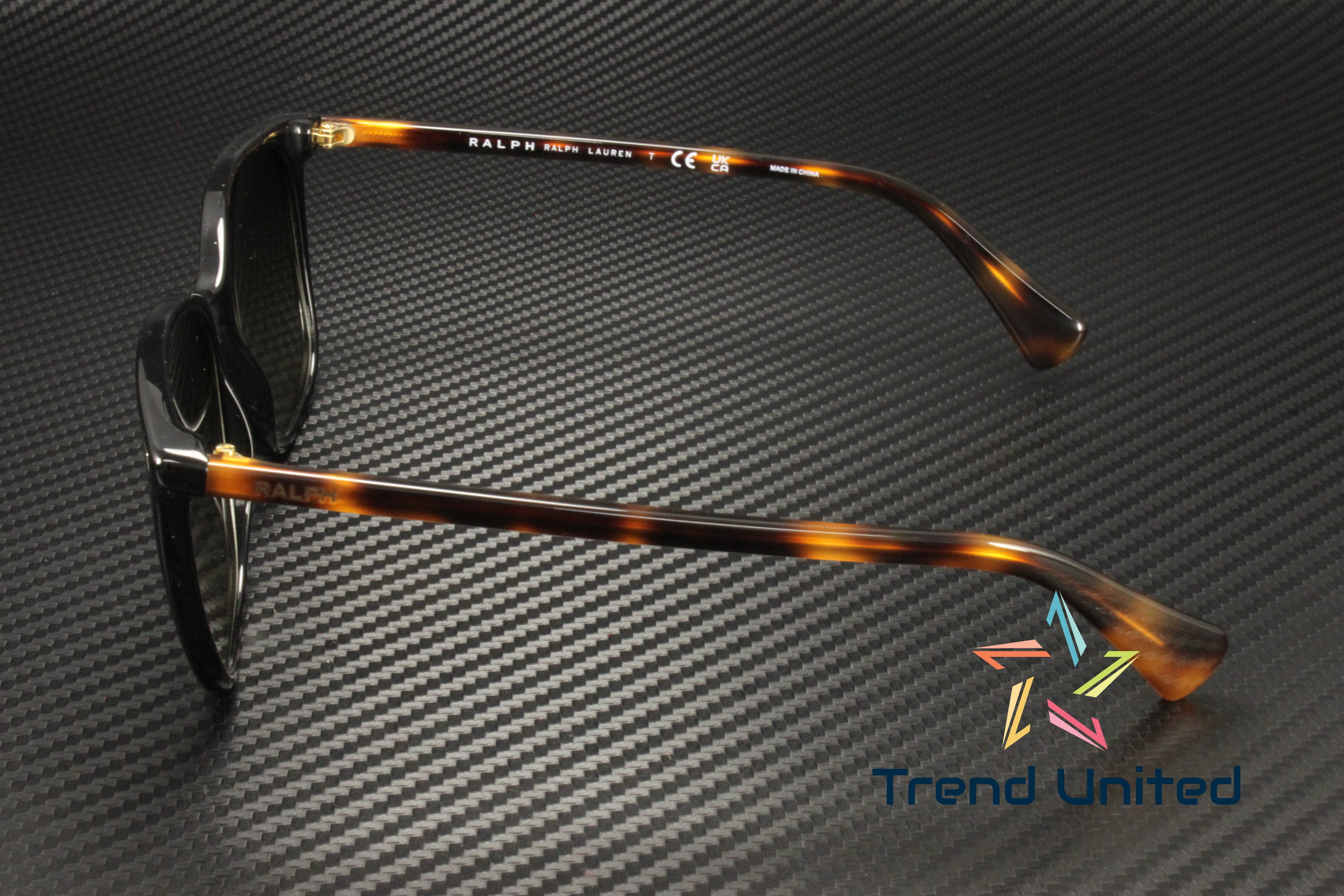 Ralph Lauren RA 5293 Plastic Womens Square Sunglasses Shiny Black 56mm Adult