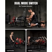 Mikolo NOVA™ Leg Extension and Curl Machine, Adjustable Leg Curl Machine for Home Gym, Seated Leg Extension and Lying Leg URL Machine, Leg Workout Equipment with 160lb Weight Plates