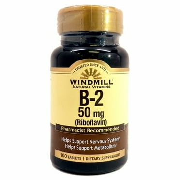 Windmill Health Vitamin B2 ,50mg ,100 Tabs