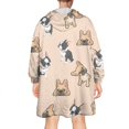 thumbnail image 2 of French Bulldog Dog Wearable Oversized Blanket,Wearable Blanket Hoodie for Adults,Cozy Hooded Blankets with Super Pockets,Super Warm Fuzzy Pullover for Women & Men, 2 of 6