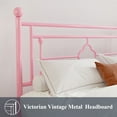 thumbnail image 5 of Allewie Twin Size Metal Platform Bed Frame with Victorian Vintage Headboard and Footboard, Pink, 5 of 10