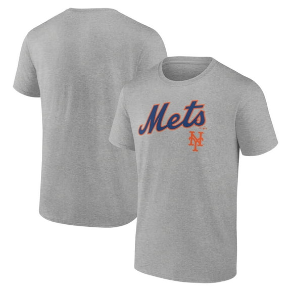 Men's Heather Gray New York Mets Team Lockup T-Shirt