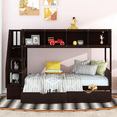 thumbnail image 2 of Bellemave Twin Over Full Bunk Bed with Stairs, Solid Wood  Bunk Bed with 2 Drawers and 6 Storage Shelves, Stairway Bunk Beds for Teens Adults (Espresso), 2 of 8