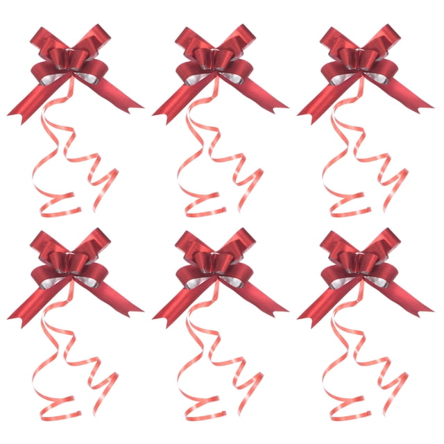 Unique Bargains 2 Inch Pull Bows Present Wrapping String Bows Ribbon Decorative Bow Tie Red 40 Pack