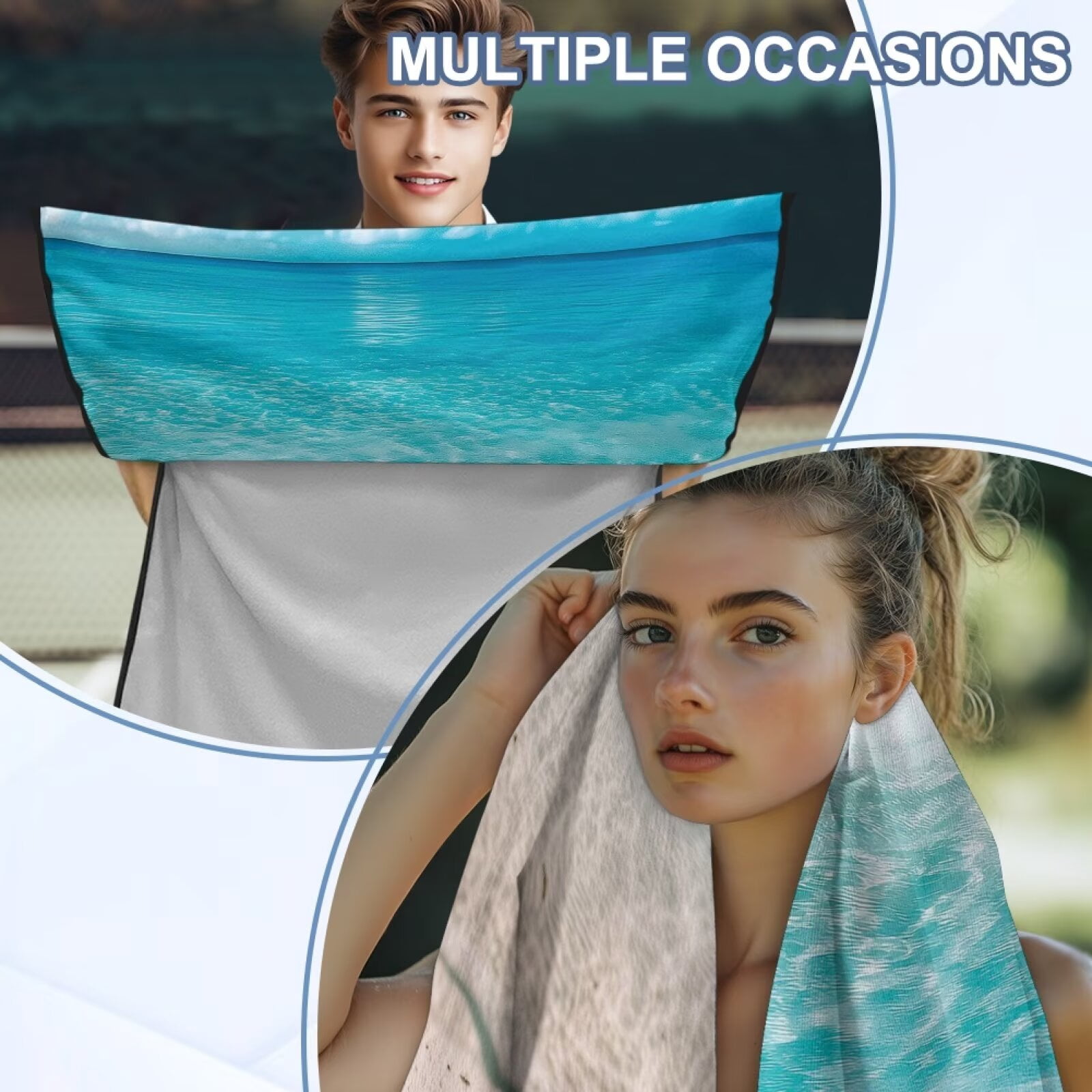 Binienty Beach Starfish Car Seat Towel Cover After Gym Workout Beach Swimming Sweating Car Seat Cover Fits for Car SUV Sedan Truck Front Seats