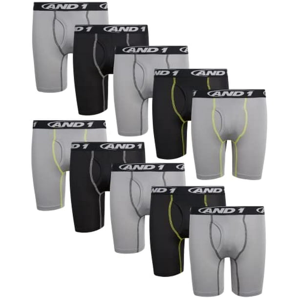 AND1 Men's Underwear - 5 Pack Performance Compression Boxer Briefs