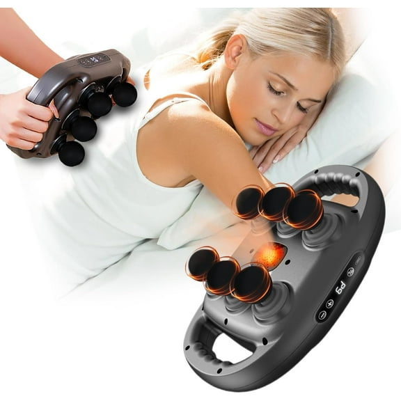 6 Head Massage Gun Deep Tissue with 9 Levels & 9 Modes, Electric Massager Tool for Legs, Arms, Waist, Back, Buttocks - Full Body Muscle  Relief, Ideal Gifts for Women, Men, Mom, and Dad