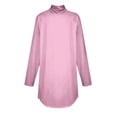 thumbnail image 3 of Graphic Tees for Women Casual Long Sleeve T Shirt Top for Autumn and Winter High Collar Solid Color Everyday Wear Stylish Women’s Top Pink L, 3 of 3