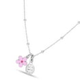 thumbnail image 2 of JewelStop Sterling Silver Polished Finish 0.8mm Enamel Flower Ladybug Chain Necklace with Lobster Clasp - 16", includes 2" extender., 2 of 5