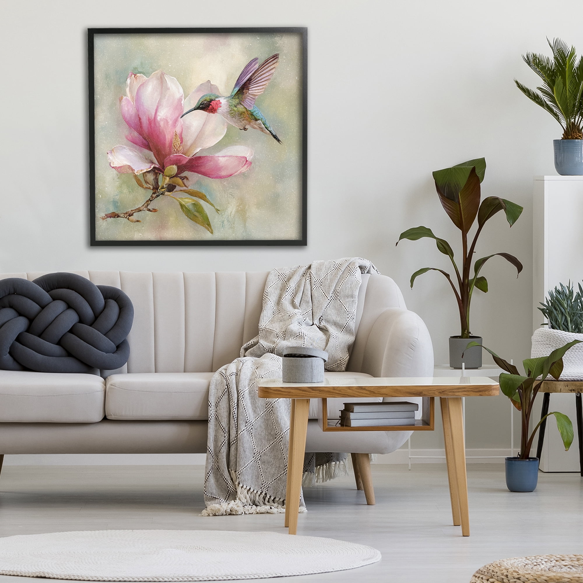 Stupell Industries Magnolia Ruby Hummingbird Black Framed Giclee Art, design by Tina LeCour
