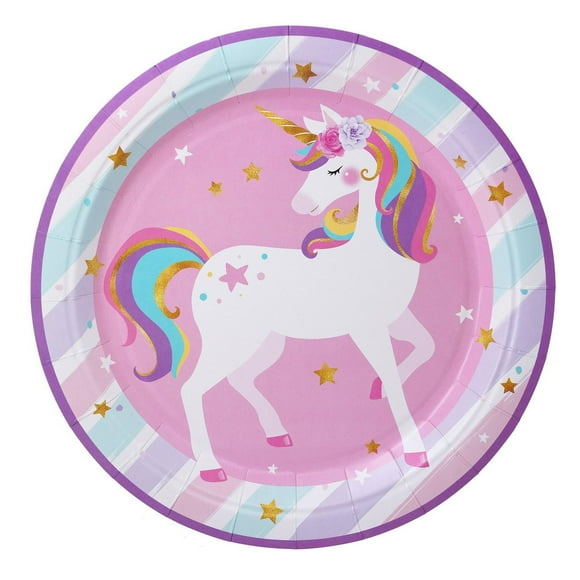 Unicorn 9" paper plates, 9" paper plates
