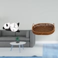 thumbnail image 2 of Moderno y bonito reloj de pared con forma de panda y cesta de mimbre tejida, frutero ovalado, práctico y resistente organizador de decoración para el, 2 of 8