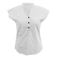 thumbnail image 3 of Baqcunre T Shirts For Women Sleeves Shirt Women Cotton Blend Top Short Blouse Casual Solid Neck Button V Women Shirts Workout Tops Womens Tops White XXL, 3 of 5
