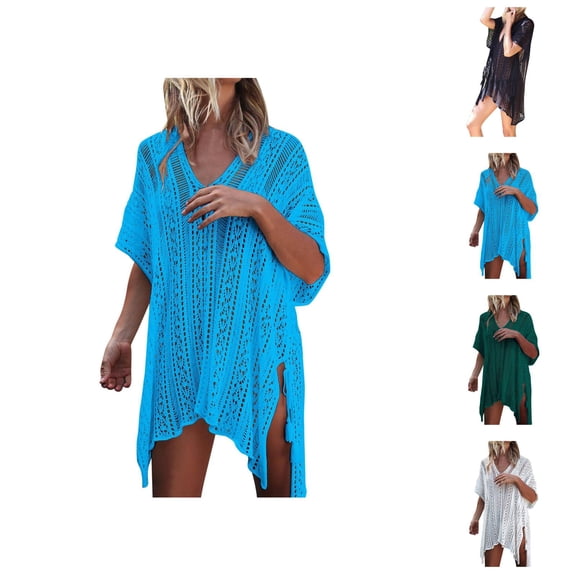 Swimsuit Coverup for Women Beach Cover Up for Women Swimwear Cover Ups for Women Crochet Lace Knit Dress - Lightweight Beach Resort Wear for Style and Sun