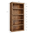 thumbnail image 2 of 67.4in de altura 5 - tier de madera estilo rural estante de libros - abiertos para exposición y almacenamiento estante para oficina en casa, sala de estar, y dormitorio, 2 of 7