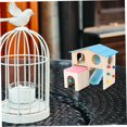 thumbnail image 5 of Natural Wood Pet Hamster House Slide Bell Ladder for Small Animals Hideout Toy Vill, 5 of 9