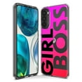 thumbnail image 3 of MUNDAZE LG K51 Shockproof Clear Hybrid Protective Phone Case Pink Clear Funny Text Quote Girl Boss Cover, 3 of 6